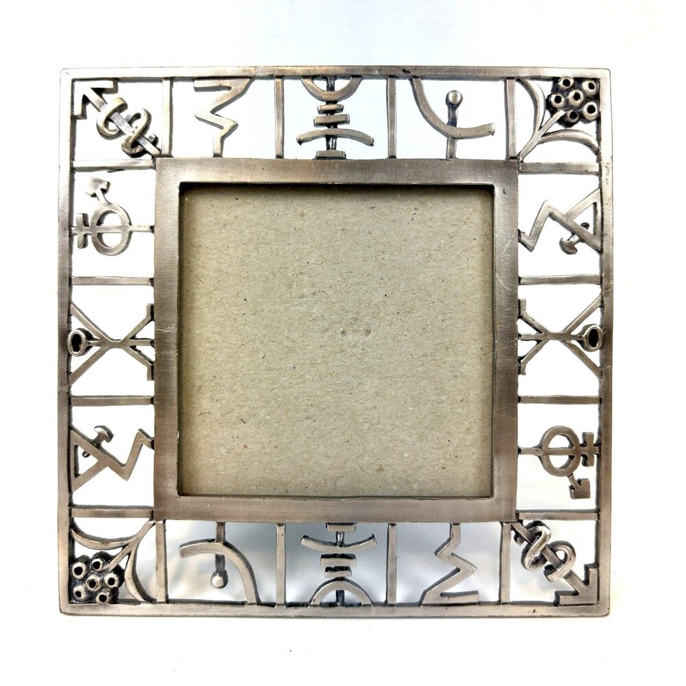 Vintage Elsa L Inc. Metal Cut-out Symbols Picture Frame Made in Taiwan EUC